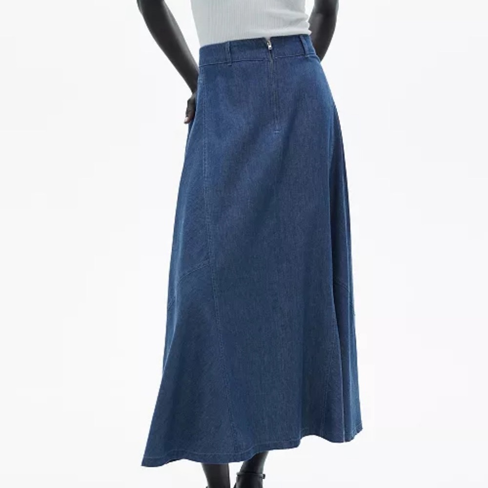 Mango zip Denim Maxi Skirt - Blue